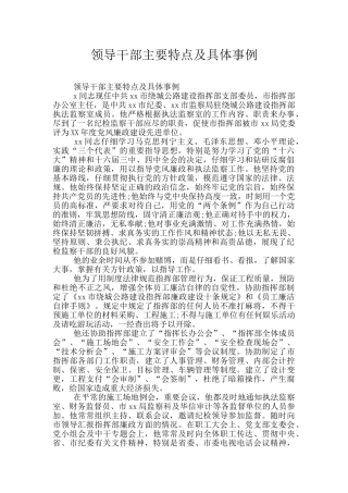 领导干部主要特点及具体事例