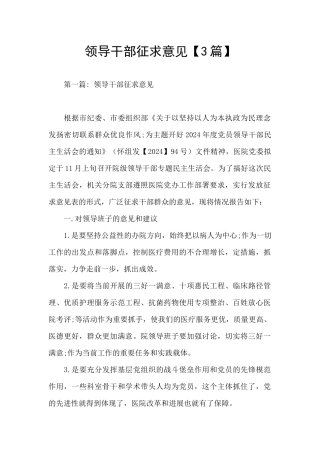 领导干部征求意见