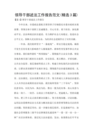 领导干部述法工作报告范文