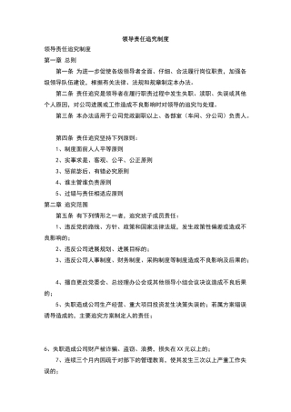 领导责任追究制度