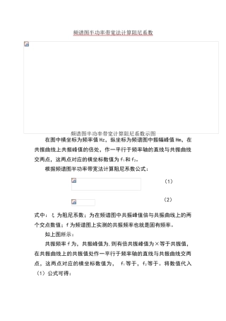 频谱图半功率带宽法计算阻尼系数