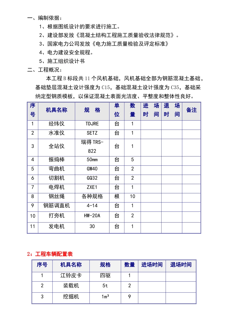 风力发电风机基础施工方案_第1页