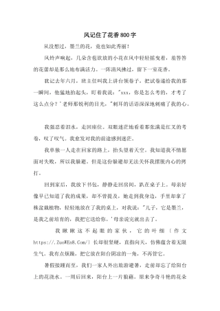 风记住了花香800字