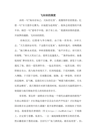 飞向诗的国度