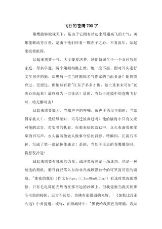 飞翔的苍鹰700字