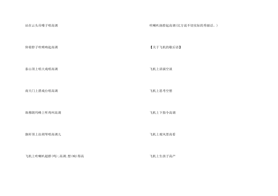 飞机上吹喇叭歇后语_第2页
