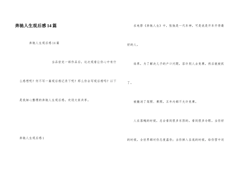 飞驰人生观后感14篇_第1页