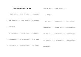 食品安监网络建立实施方案