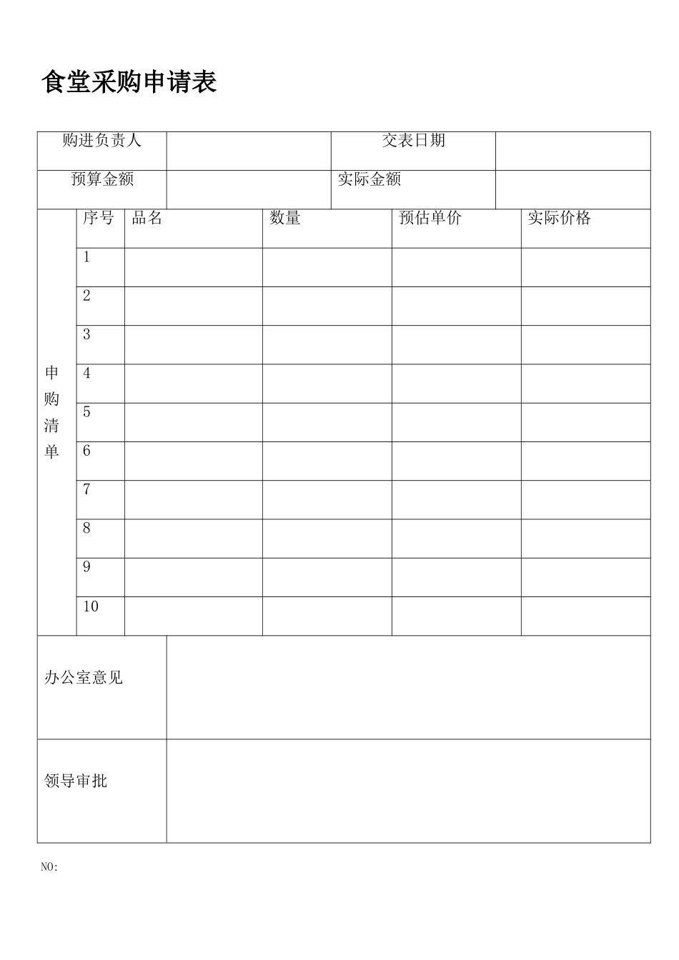 食堂采购申请表_第1页