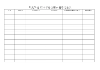 饮用水消毒记录表
