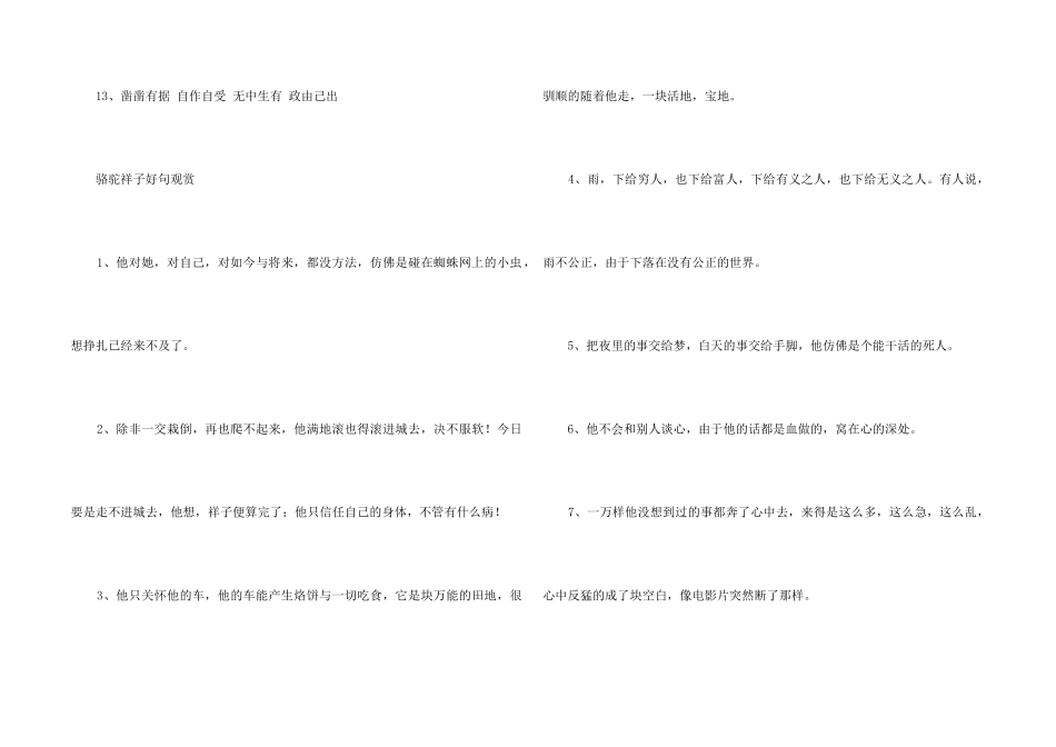 骆驼祥子好词好句欣赏_第2页