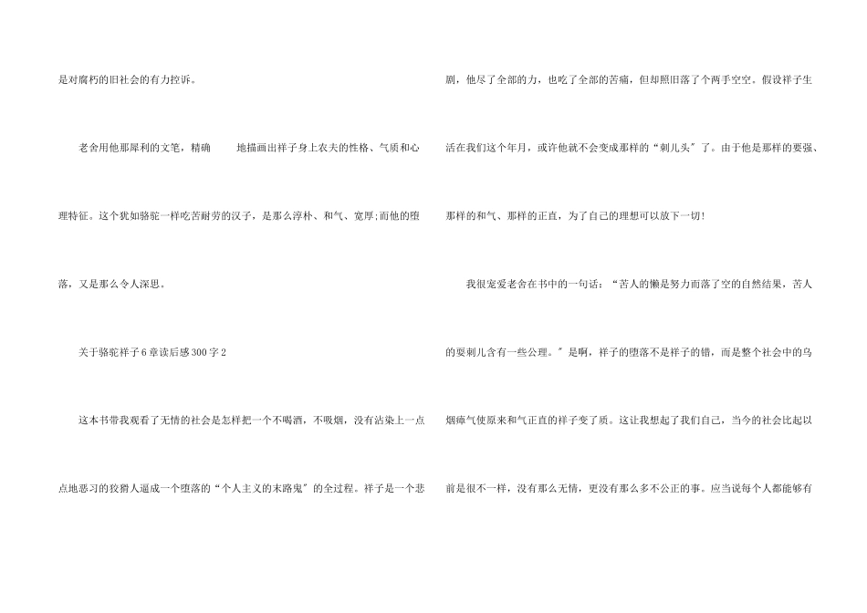 骆驼祥子6章读后感300字_第2页