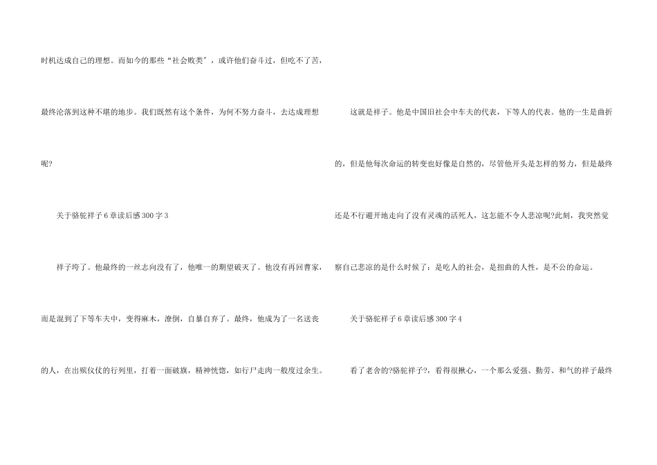 骆驼祥子6章读后感300字_第3页