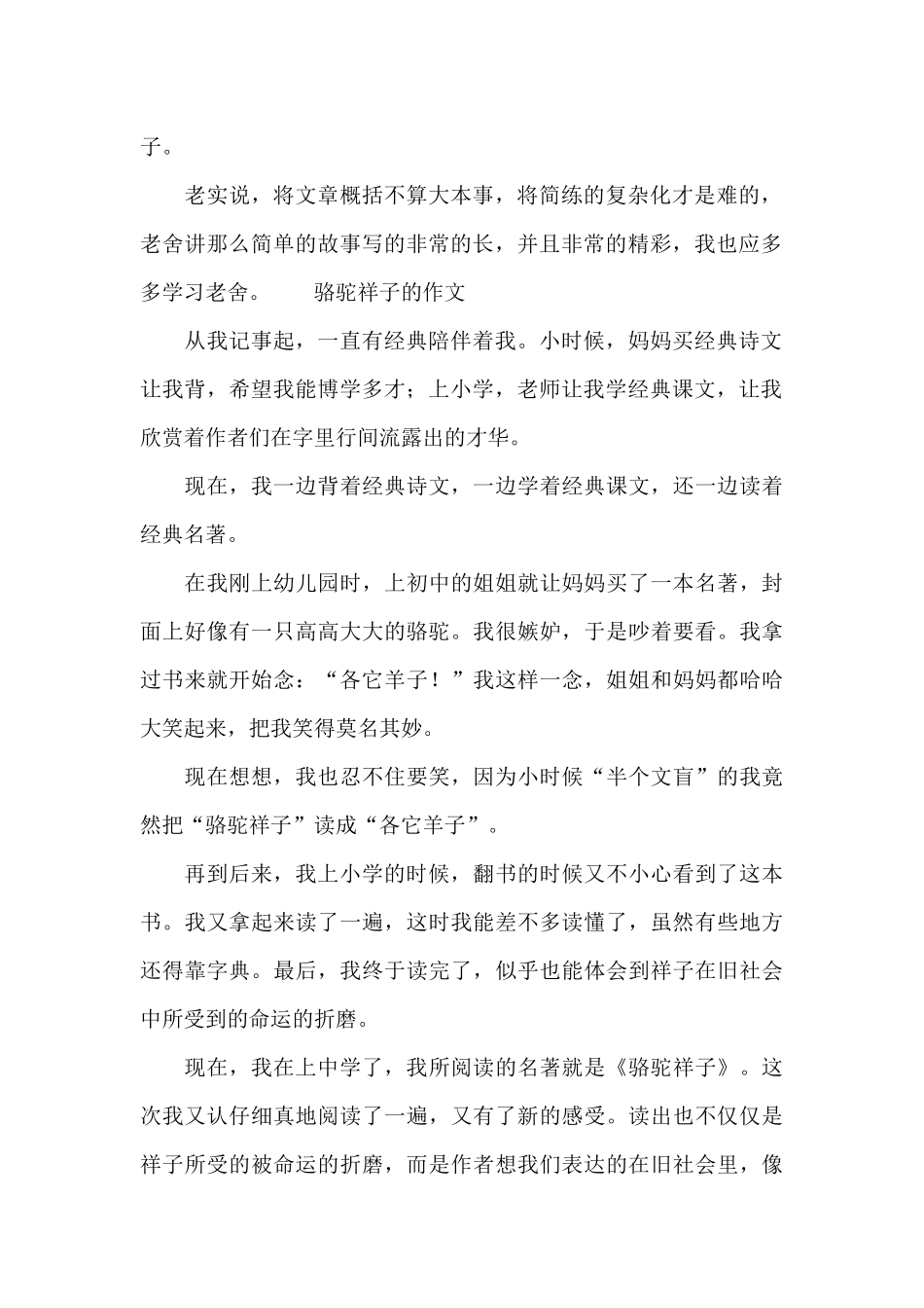 骆驼祥子的作文_第2页