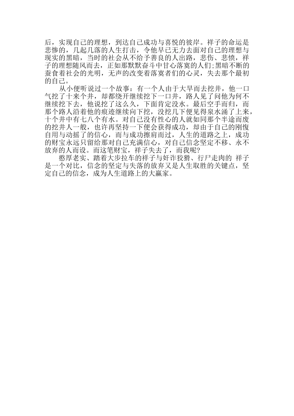 骆驼祥子读书心得体会_第3页