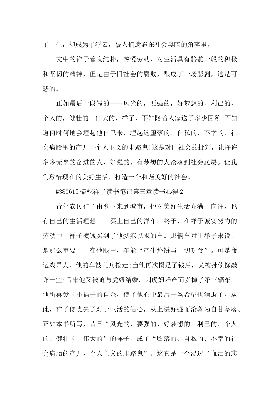 骆驼祥子读书笔记第三章读书心得5篇_第3页