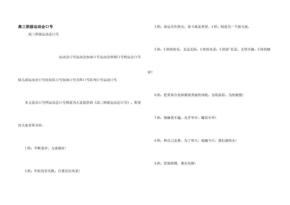 高三班级运动会口号_第1页