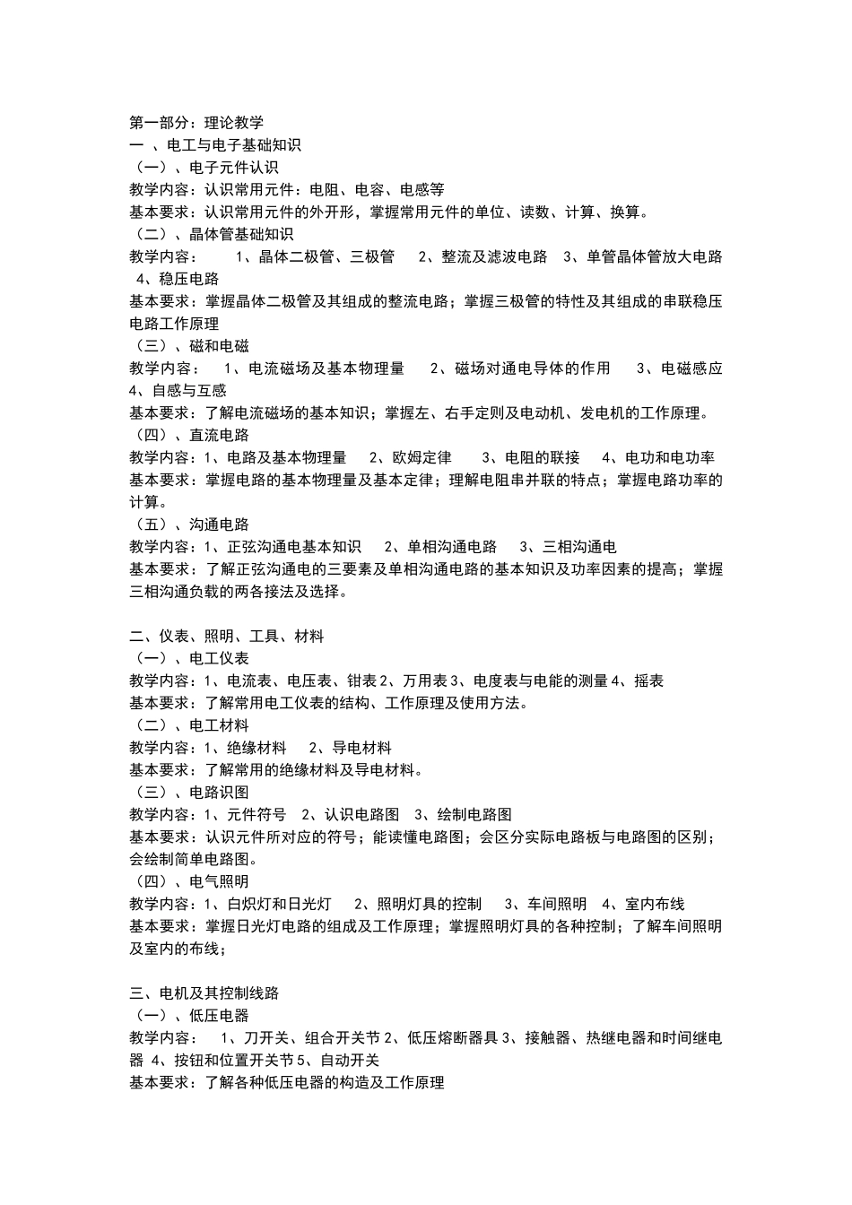 高级电工培训大纲_第2页