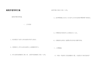 高职护理导师计划