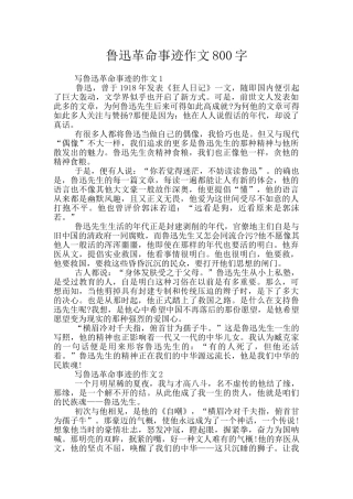 鲁迅革命事迹作文800字