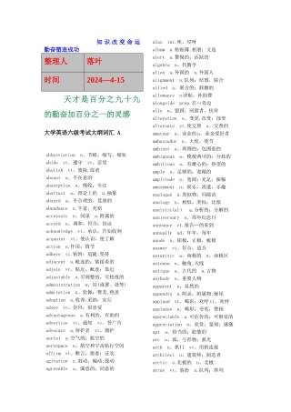 -学习资料大全：大学英语六级单词表