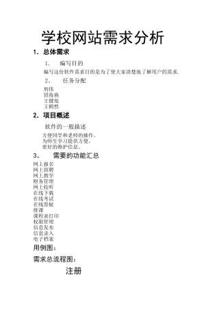 一个学校网站的需求分析书