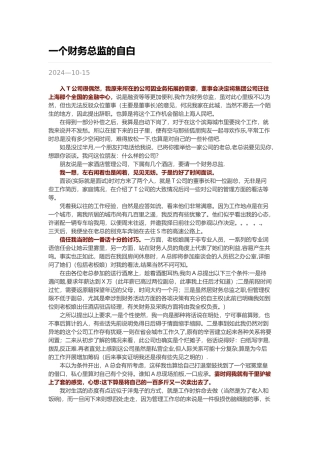 一个财务总监的自白