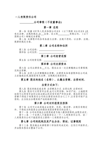 一人有限责任公司(自然人出资)