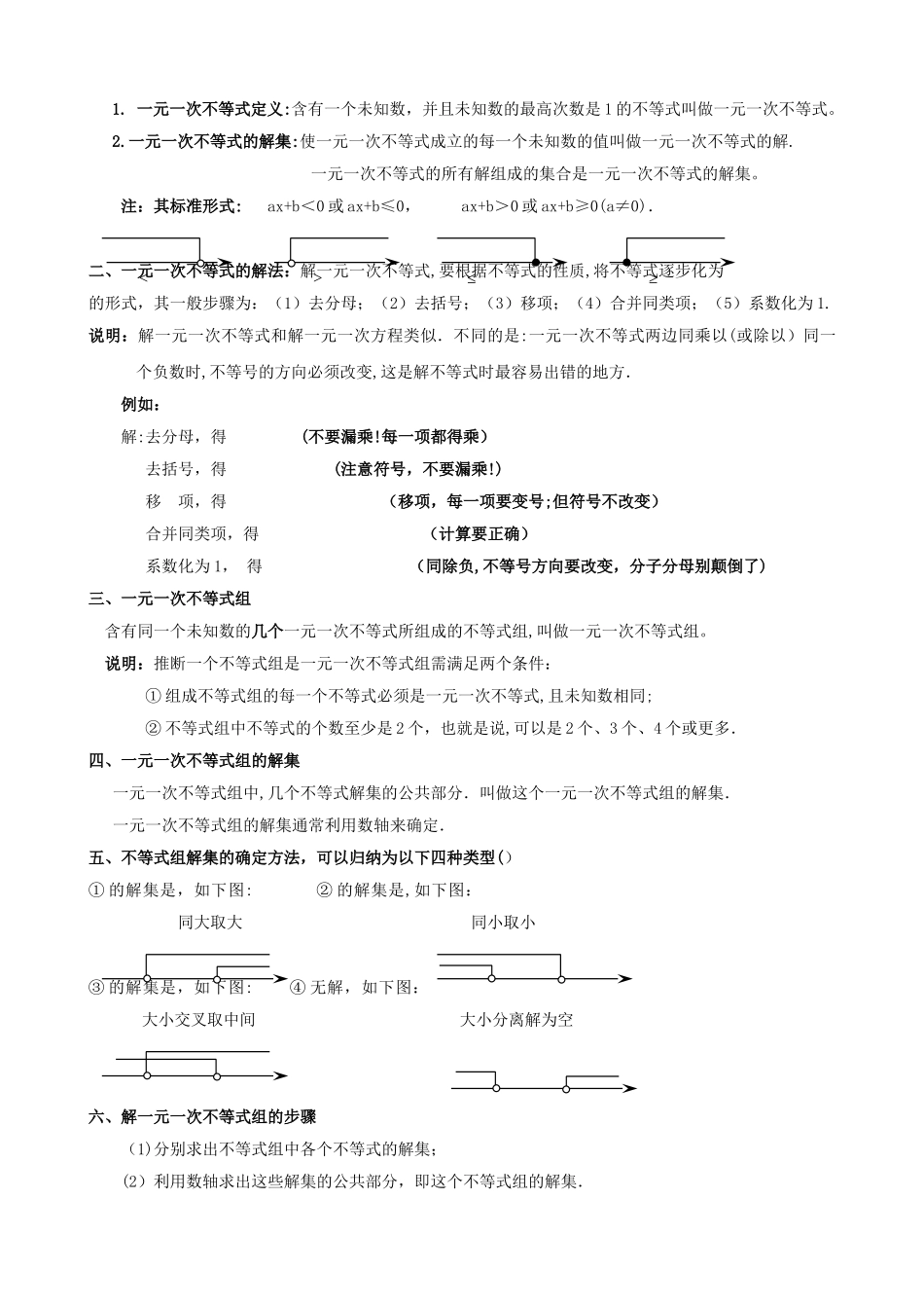 一元一次不等式知识总结思维导图_第2页