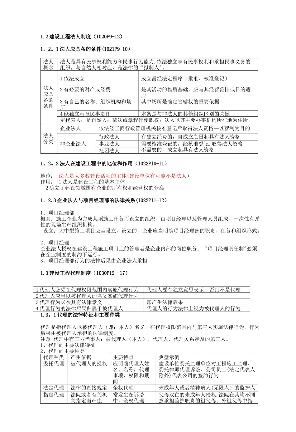 一级建造师建设工程法规及相关知识点总结大全修复的_第3页