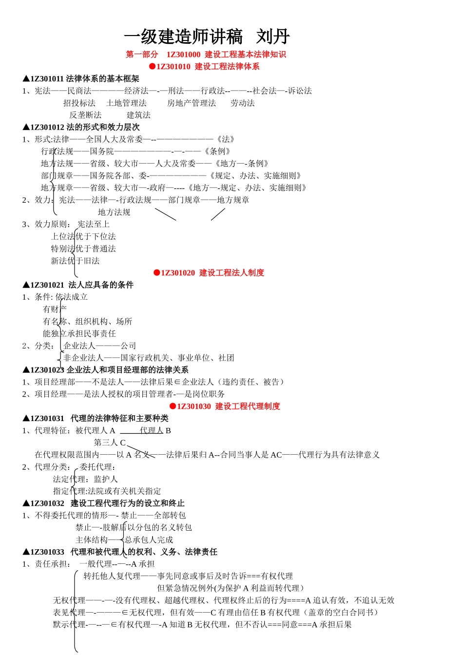 一级建造师法律法规讲义_第1页