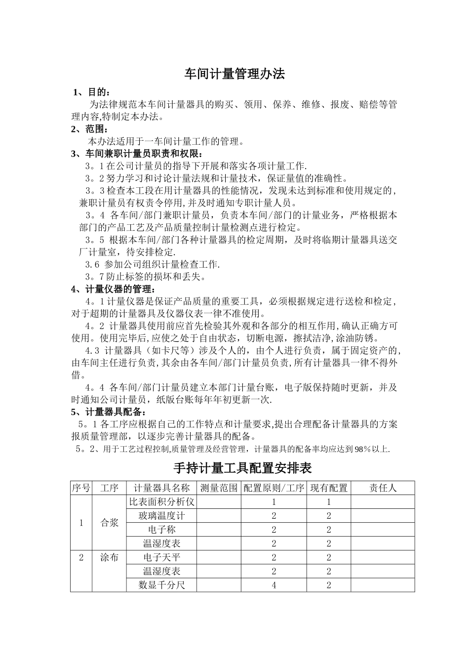 一车间计量器具管理办法_第1页
