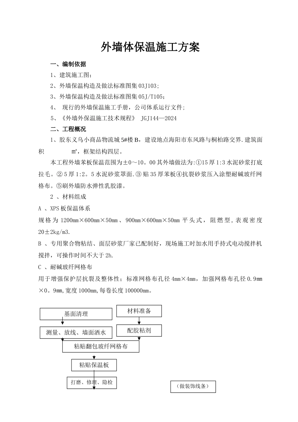 一：聚苯板外墙保温施工方案-secret_第1页