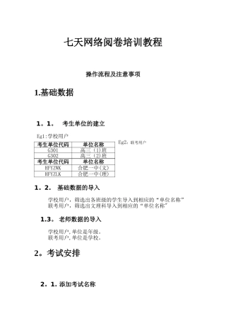 七天网络阅卷培训教程