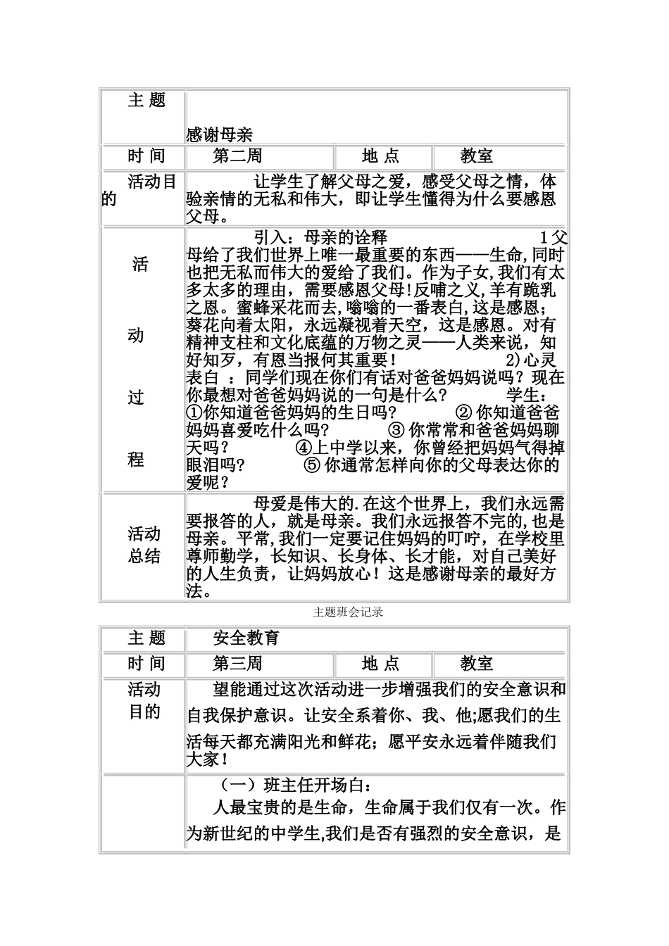 七年级主题班会记录_第2页