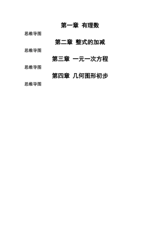 七年级数学上册思维导图