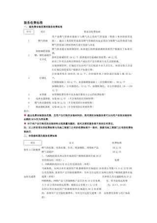 万和服务收费标准