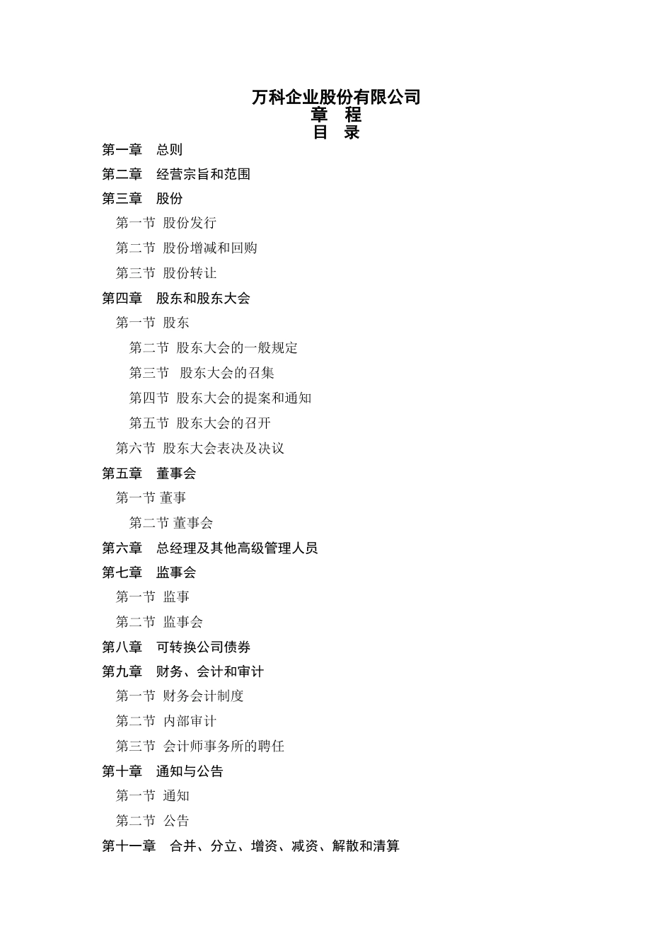 万科公司章程_第1页