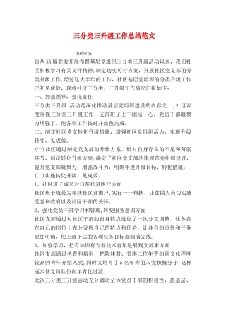三分类三升级工作总结范文