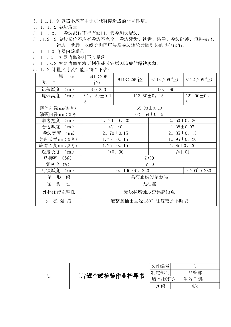 三片罐空罐检验作业指导书_第3页