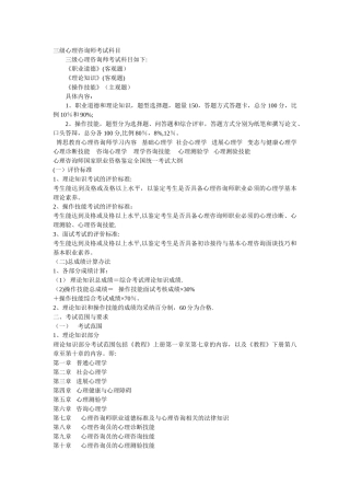 三级心理咨询师考试科目