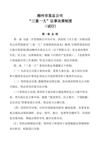 三重一大决策制度