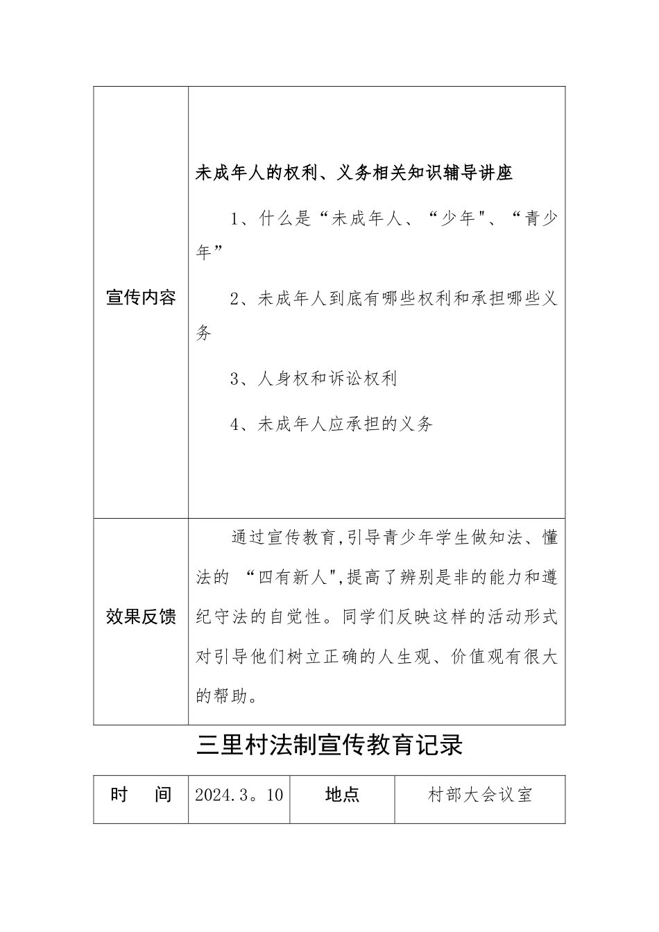 三里村法制宣传教育记录_第3页