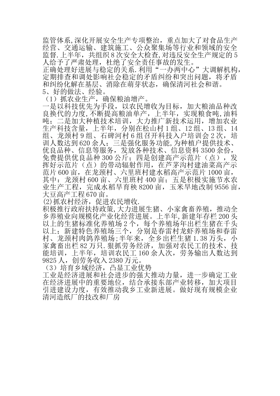 上半年乡镇工作总结精选_第2页