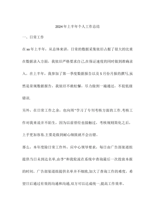 上半年个人工作总结