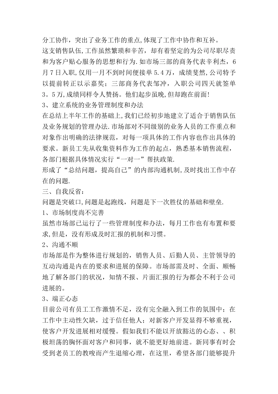 上半年市场部工作总结暨下半年工作规划_第2页