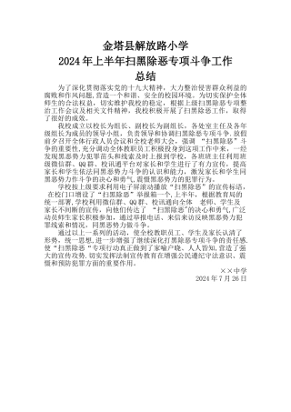 上半年扫黑除恶工作总结