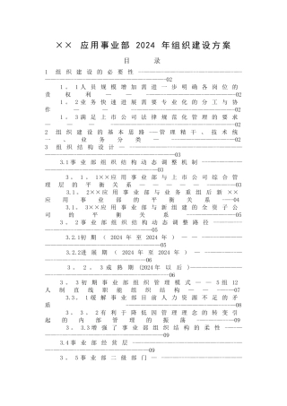 上市公司某事业部组织建设方案