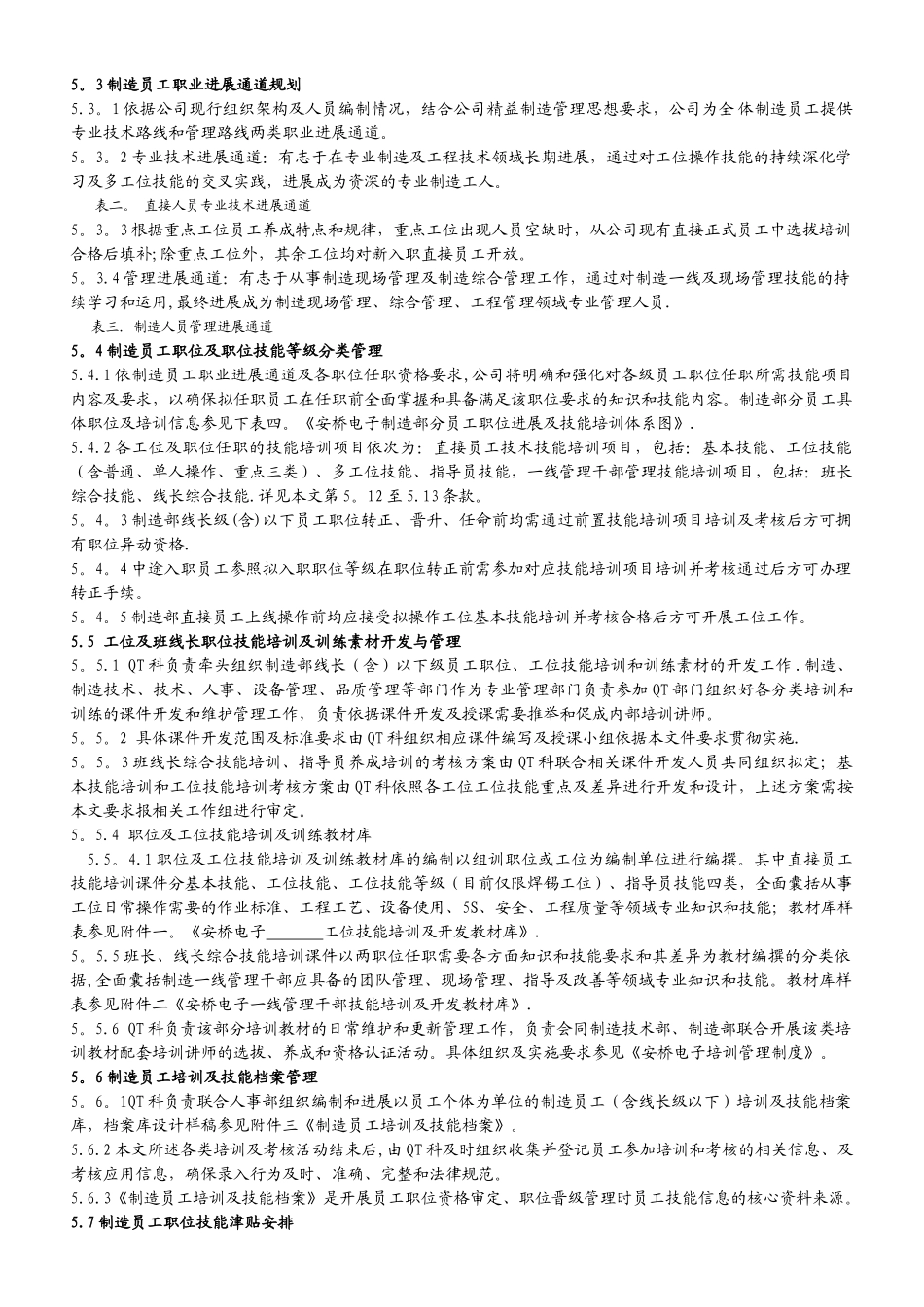 上海安桥电子有限公司制造员工培训开发制度_第3页
