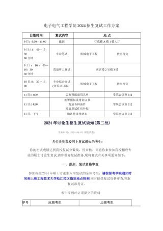 上海工程技术大学复试
